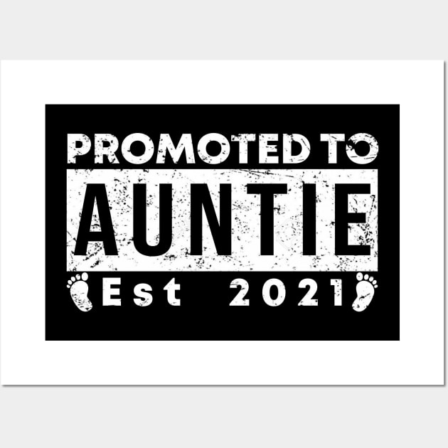 Vintage Promoted to Auntie 2021 new Aunt gift Auntie Wall Art by Abko90